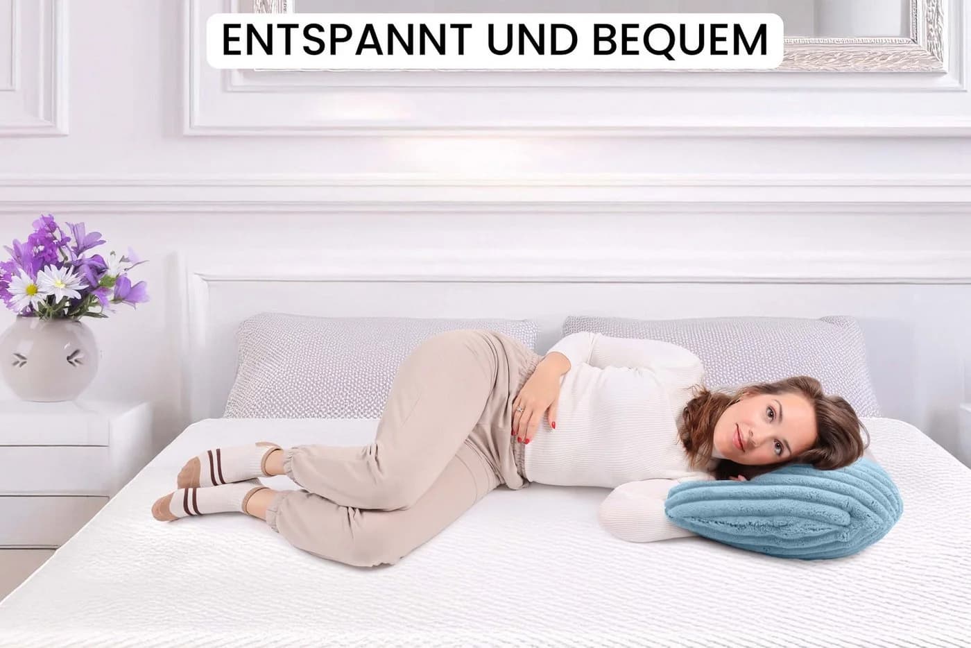 Amilian Stillkissen mit Bezug blau - Bild 5