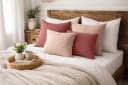 Amilian Dekokissen 4er Set mit Füllung Rosa/Beige Modern Bild 2