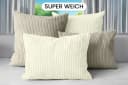 Amilian Kissenbezüge 4er Set Modern Beige/Blau/Grün/Weiß Bild 1