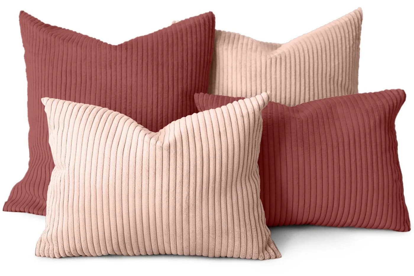 Amilian Kissenbezüge 4er Set Rosa Beige Weiß Grau Blau Grün Modern - Bild 2