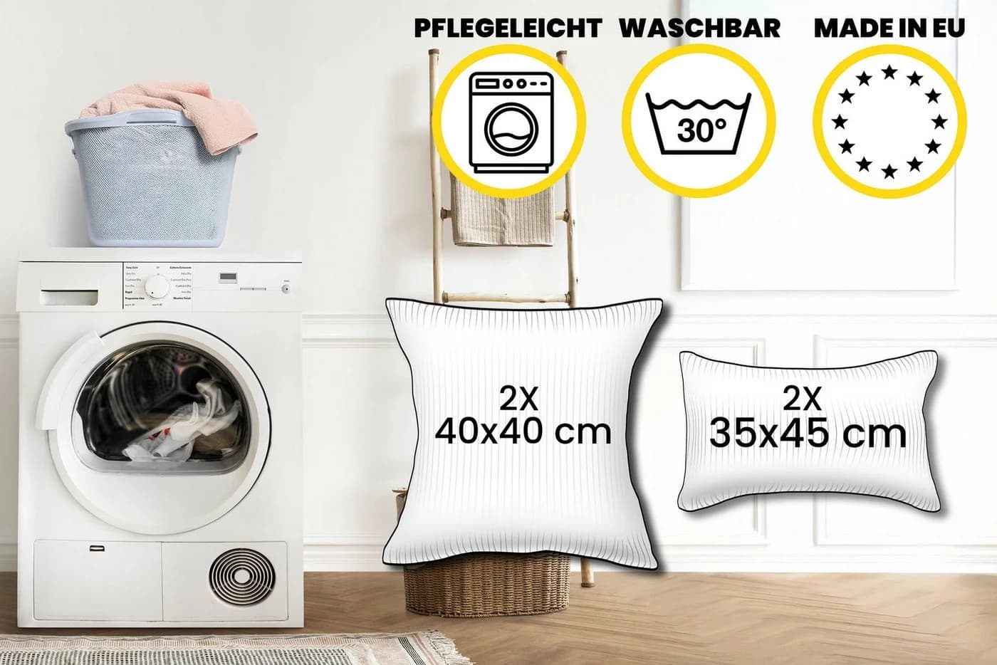 Amilian Kissenbezüge 4er Set Grün Modern - Bild 3