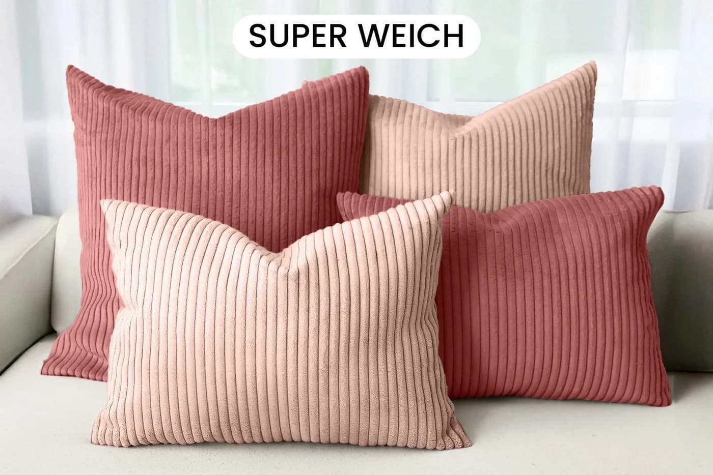 Amilian Kissenbezüge 4er Set Rosa Modern