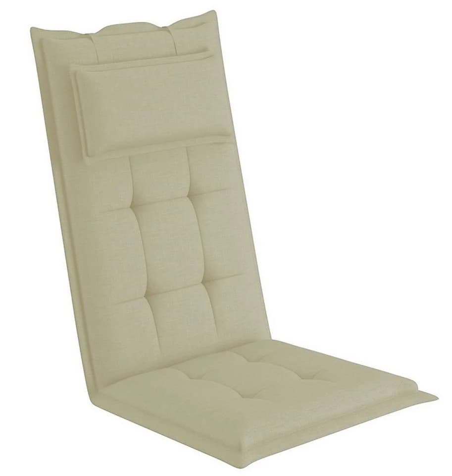 sunnypillow Hochlehnerauflage mit abnehmbarem Kopfpolster Beige UV-beständig - Bild 2