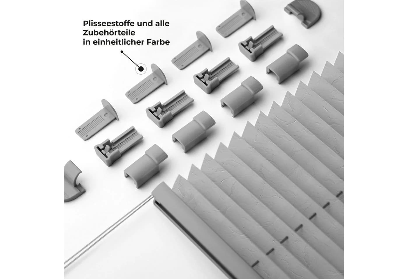 Sonello Plissee Crush Grau Klemmfix Blickdicht Verspannt - Bild 3