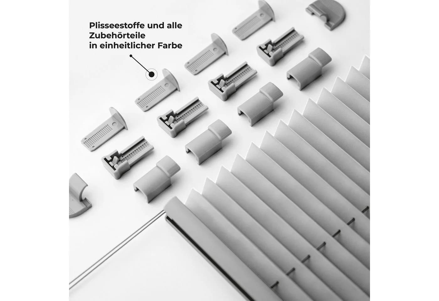 Sonello Plissee Klemmfix Grau Blickdicht Ohne Bohren - Bild 4