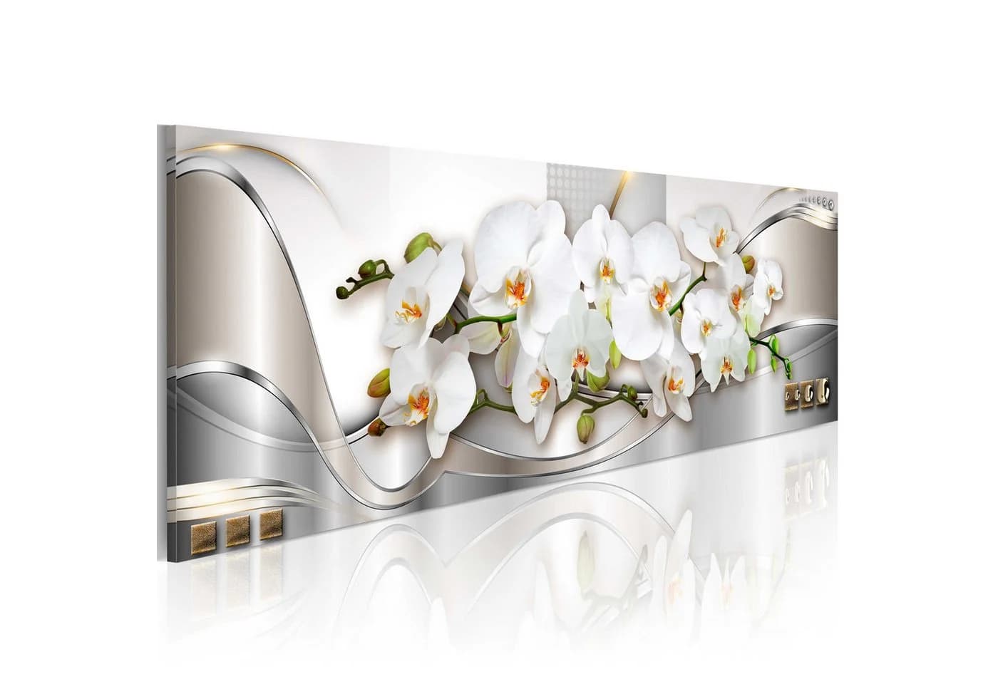 Artgeist Wandbild Orchids II Grau Vliesdruck - Bild 2
