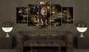 Artgeist Wandbild Golden Lion Gold/Schwarz Vlies & Leinwand Bild 1