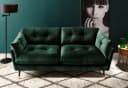 TRENDS BY HG Japan 2,5-Sitzer Sofa Grün Microvelours Bild 2