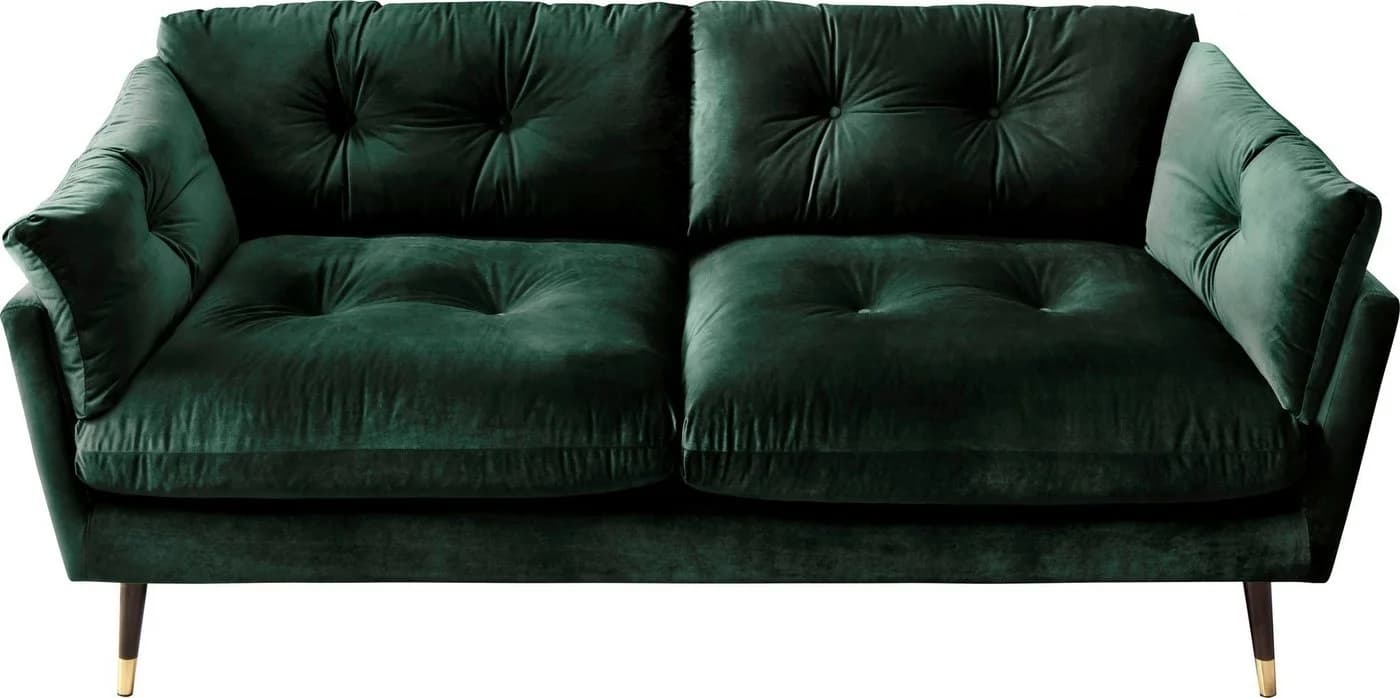 TRENDS BY HG Japan 2,5-Sitzer Sofa Grün Microvelours - Bild 3