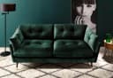 TRENDS BY HG Japan 2,5-Sitzer Sofa Grün Microvelours Bild 5