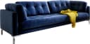 TRENDS BY HG Landau 3-Sitzer Sofa Blau Microvelours Bild 1