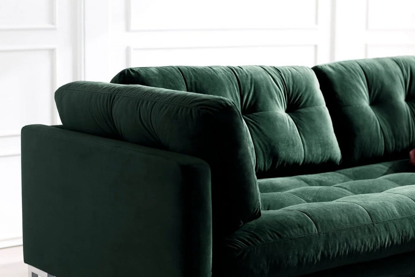 Trends by HG Landau 3-Sitzer Sofa Grün Microvelours - Bild 3
