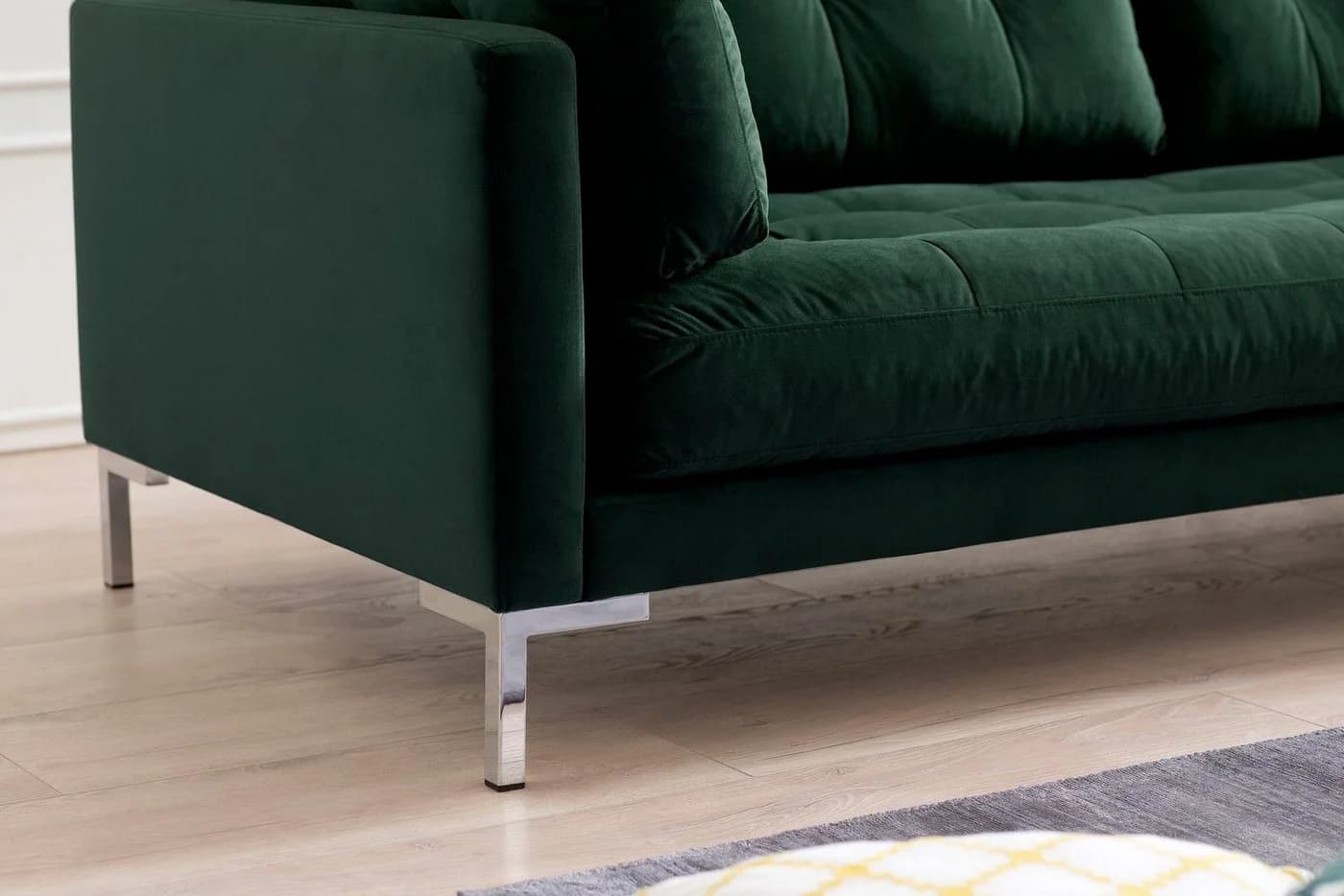Trends by HG Landau 3-Sitzer Sofa Grün Microvelours - Bild 5