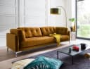 Trends by HG Sofa Landau 3-Sitzer Braun Messing Microvelours Bild 2