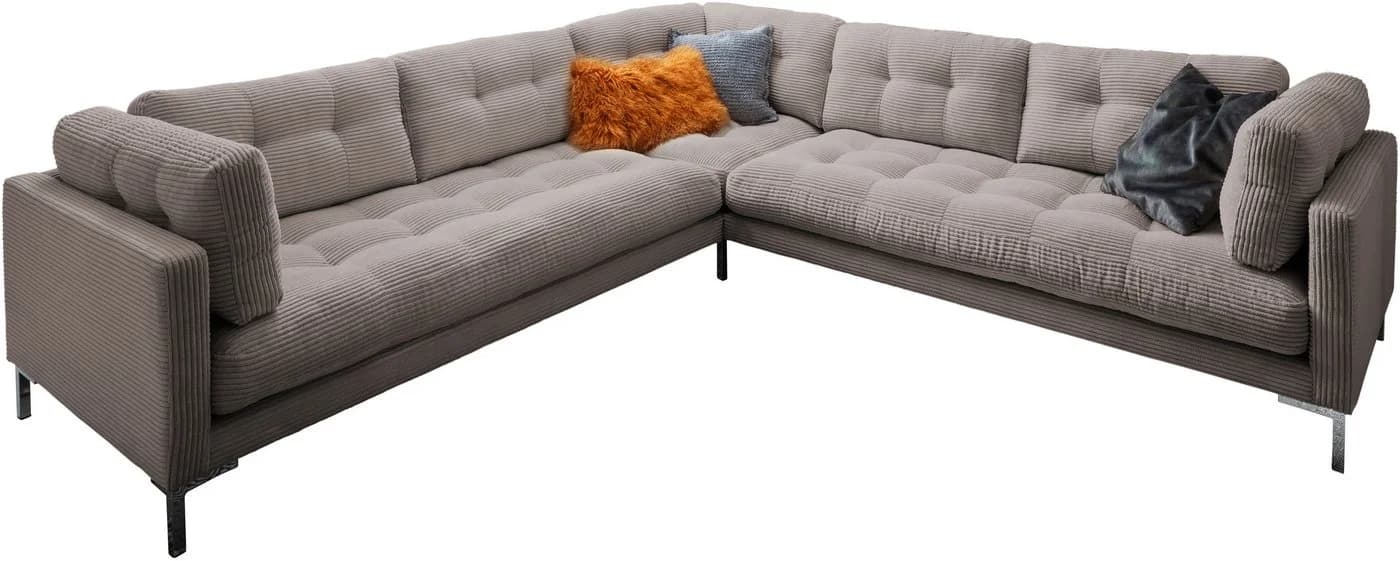 Wohnlandschaft TRENDS BY HG Landau U-Form Grau Cord