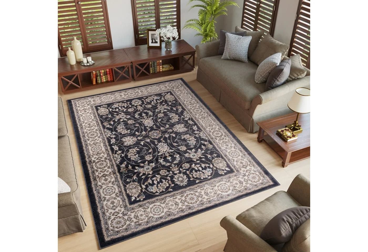 Tapiso Teppich COLORADO Anthrazit Kurzflor