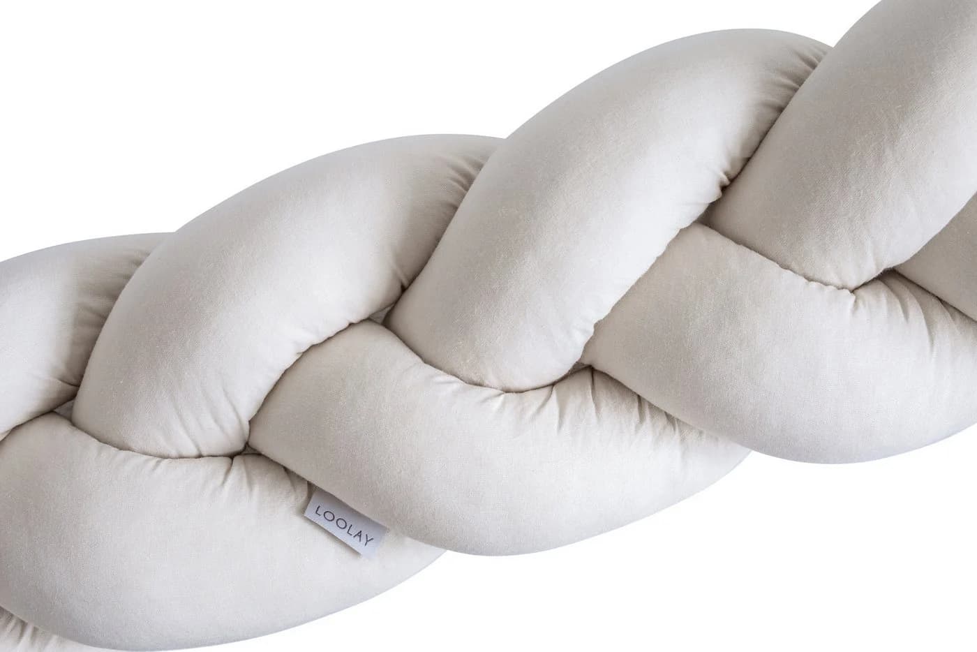 Loolay Nestchenschlange Geflochtenes Kissen Zierkissen Dekokissen Bettumrandung Beige - Bild 2