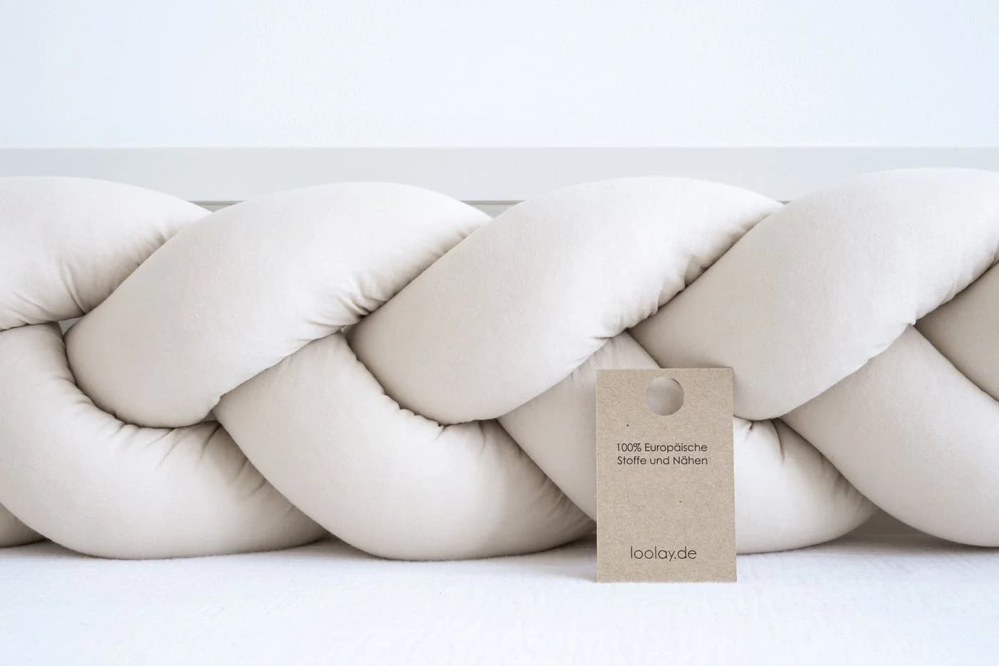 Loolay Nestchenschlange Geflochtenes Kissen Zierkissen Dekokissen Bettumrandung Beige - Bild 3