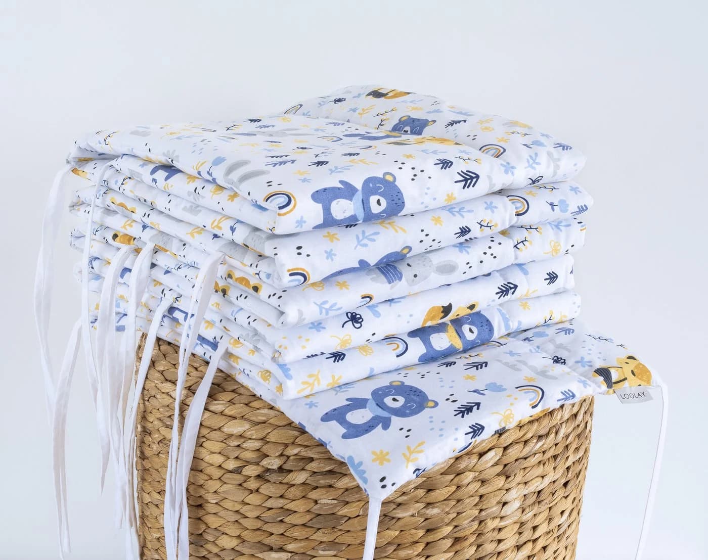 Loolay Bettnestchen Wald Tiere Baumwolle Atmungsaktives Babybett