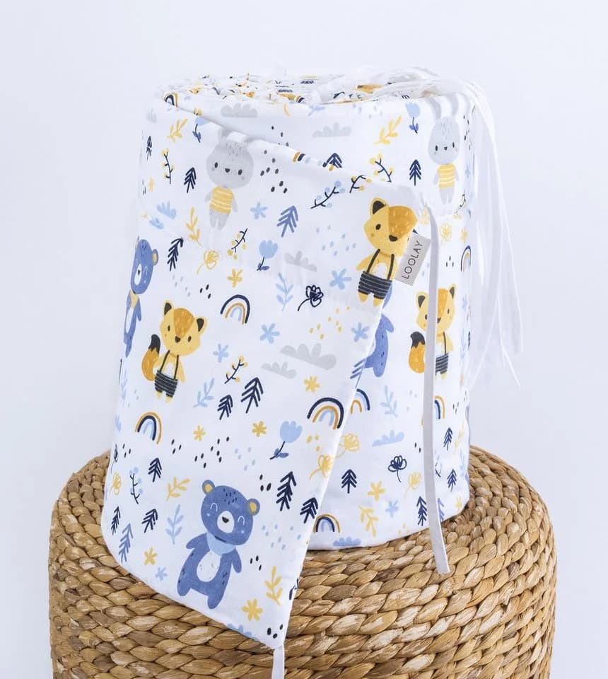 Loolay Bettnestchen Wald Tiere Baumwolle Atmungsaktives Babybett - Bild 2