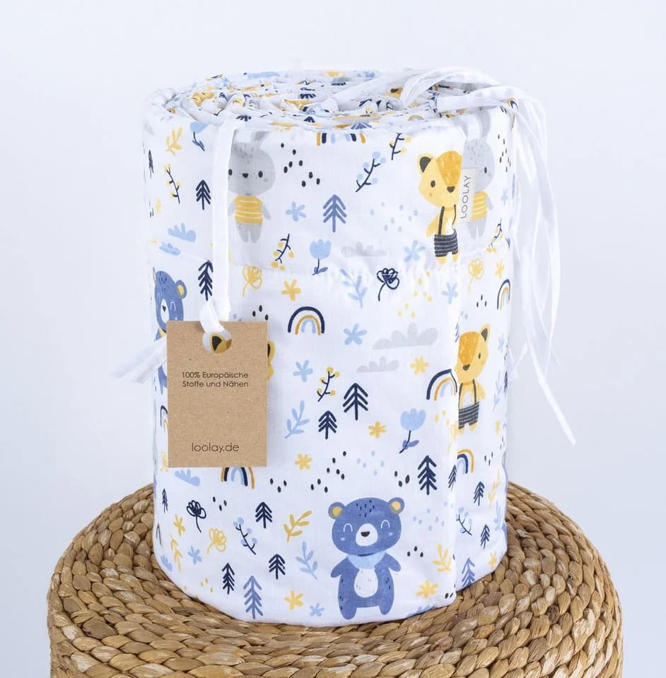 Loolay Bettnestchen Wald Tiere Baumwolle Atmungsaktives Babybett - Bild 3