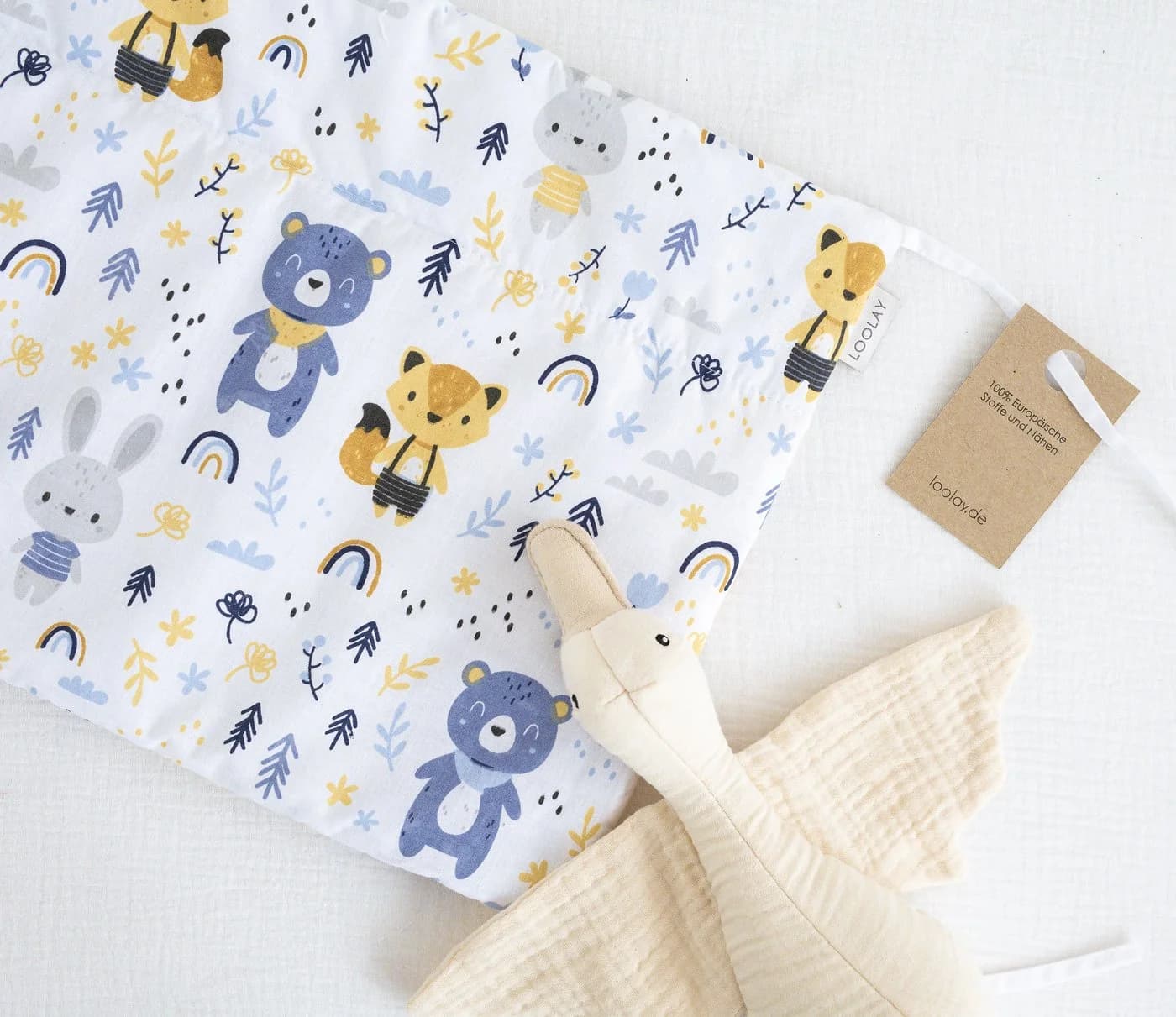 Loolay Bettnestchen Wald Tiere Baumwolle Atmungsaktives Babybett - Bild 4