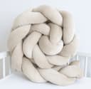 Loolay Nestchenschlange SAMT BEIGE Geflochtenes Kissen Zierkissen Dekokissen Bettumrandung Bild 4