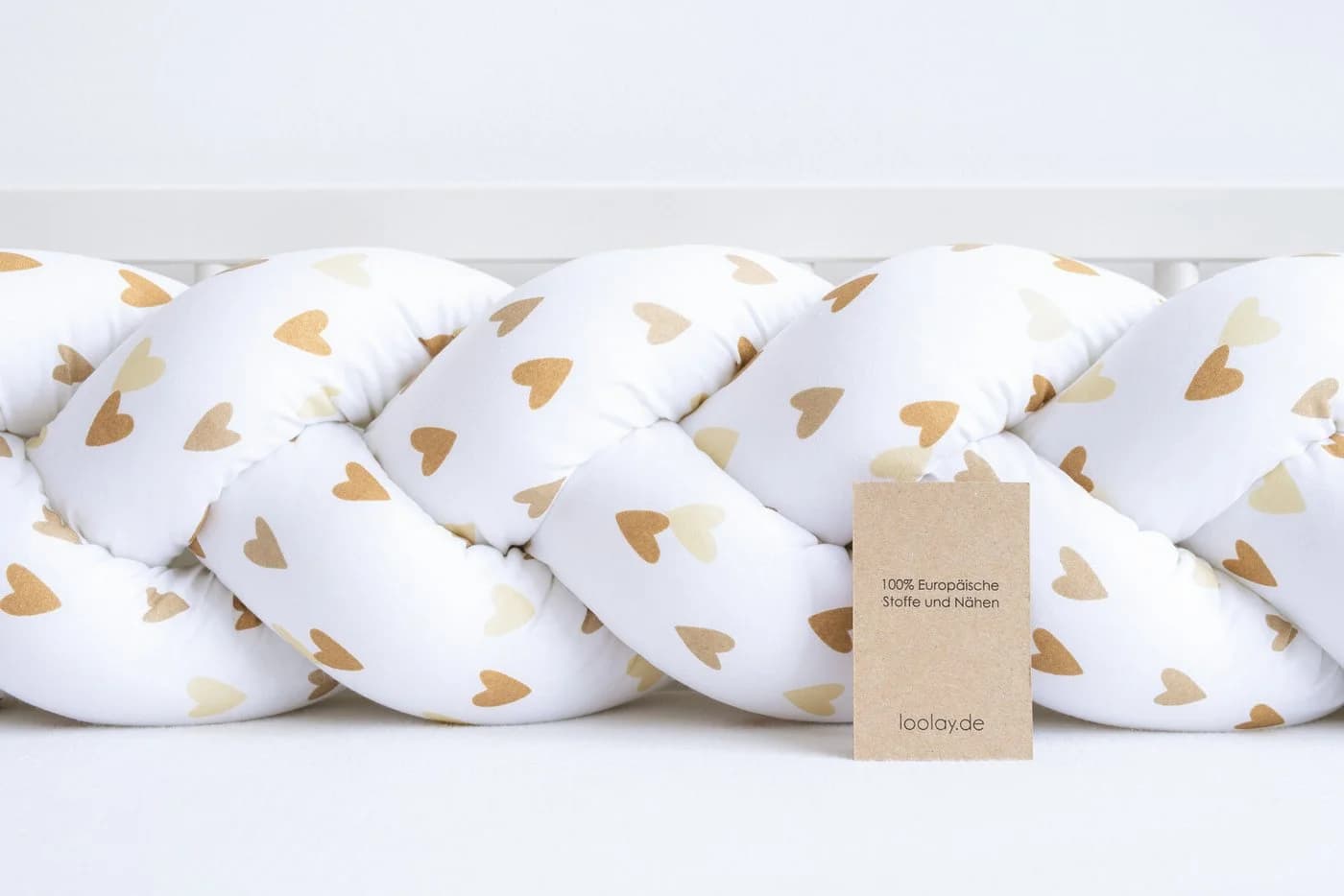Loolay Geflochtenes Kissen Beige Bettumrandung - Bild 3
