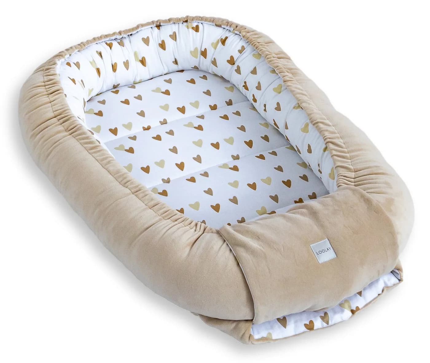 Loolay Babynest SOLO Premium Beige Samt-Velours Wendbar - Bild 2