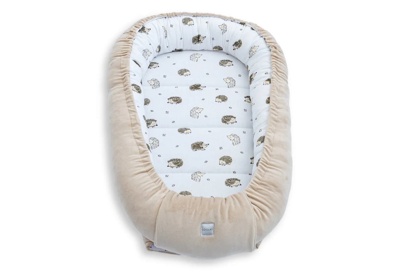 Loolay Kuschelnest BABYNEST SOLO Premium Babyausstattung Baumwolle & Samt Velours Beige/Braun - Bild 3