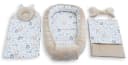 Loolay Kuschelnest Babynest 5-tlg. Set Premium Baumwolle & Samt Velours Beige Bild 1