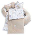 Loolay Kuschelnest Babynest 5-tlg. Set Premium Baumwolle & Samt Velours Beige Bild 2