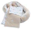 Loolay Kuschelnest Babynest 5-tlg. Set Premium Baumwolle & Samt Velours Beige Bild 3