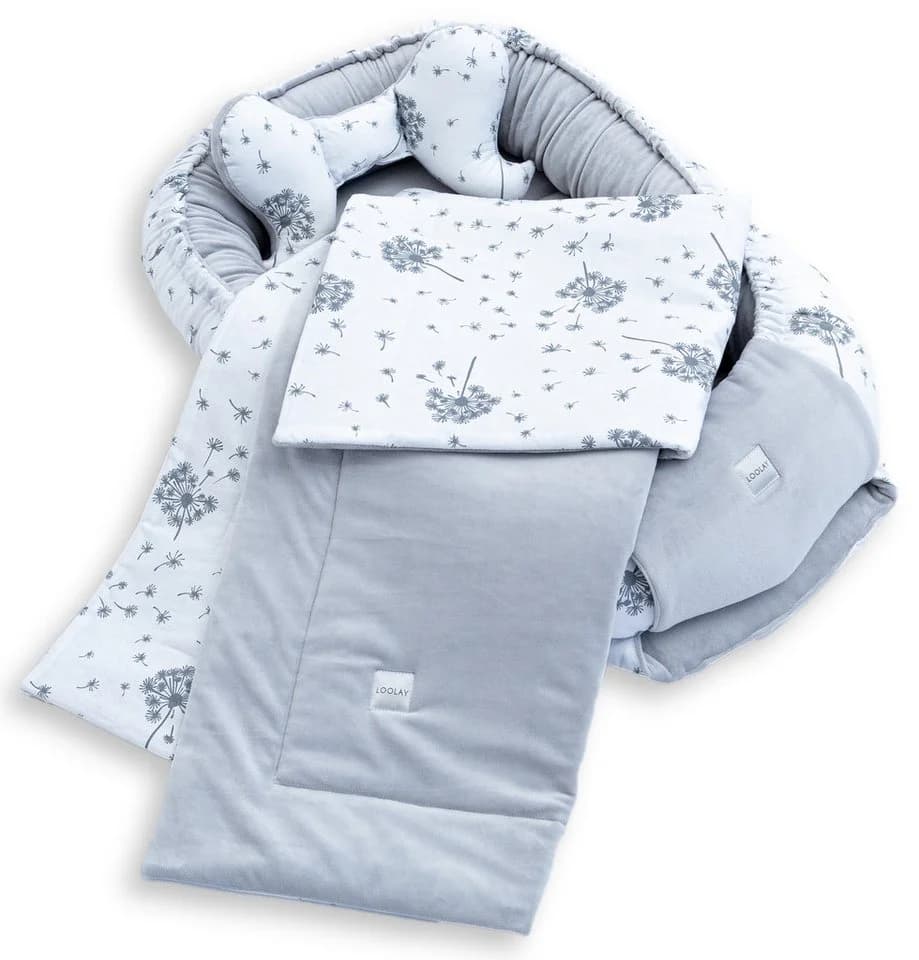 Loolay Kuschelnest BABYNEST 5-tlg. Set PREMIUM Baumwolle & Samt Velours - Bild 3
