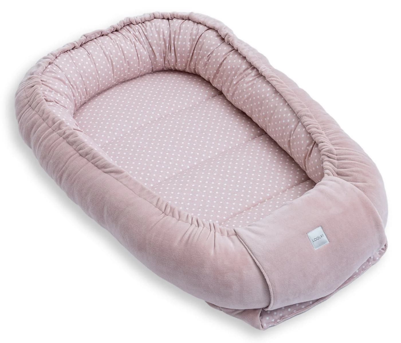 Loolay Kuschelnest BABYNEST SOLO Premium Babyausstattung Rosa Baumwolle & Samt Velours - Bild 2