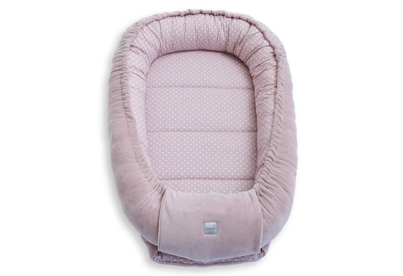 Loolay Kuschelnest BABYNEST SOLO Premium Babyausstattung Rosa Baumwolle & Samt Velours - Bild 3