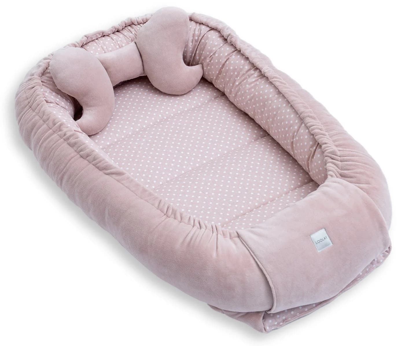 Loolay Kuschelnest BABYNEST + Kissen Rosa Samt Velours 2-tlg. - Bild 2