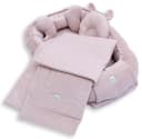 Loolay Kuschelnest BABYNEST 5-tlg. Set Premium Babyausstattung Baumwolle & Samt Velours Rosa Bild 2