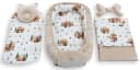 Loolay Kuschelnest BABYNEST 5-tlg. Set PREMIUM Babyausstattung Baumwolle & Samt Velours Beige Bild 1