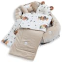 Loolay Kuschelnest BABYNEST 5-tlg. Set PREMIUM Babyausstattung Baumwolle & Samt Velours Beige Bild 2