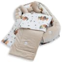 Loolay Kuschelnest BABYNEST 5-tlg. Set PREMIUM Babyausstattung Baumwolle & Samt Velours Beige Bild 3