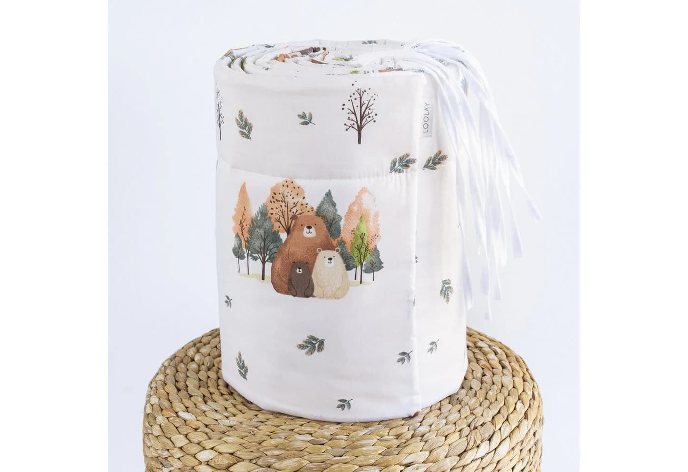 Loolay Bettnestchen Bärchen Familie Beige Atmungsaktives Babybett - Bild 4