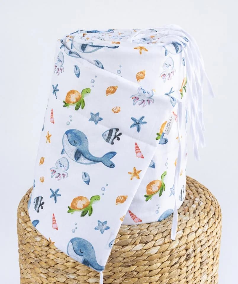 Loolay Bettnestchen Meer Ozean Wal Fische Schildkröte Baumwolle Babybett - Bild 2