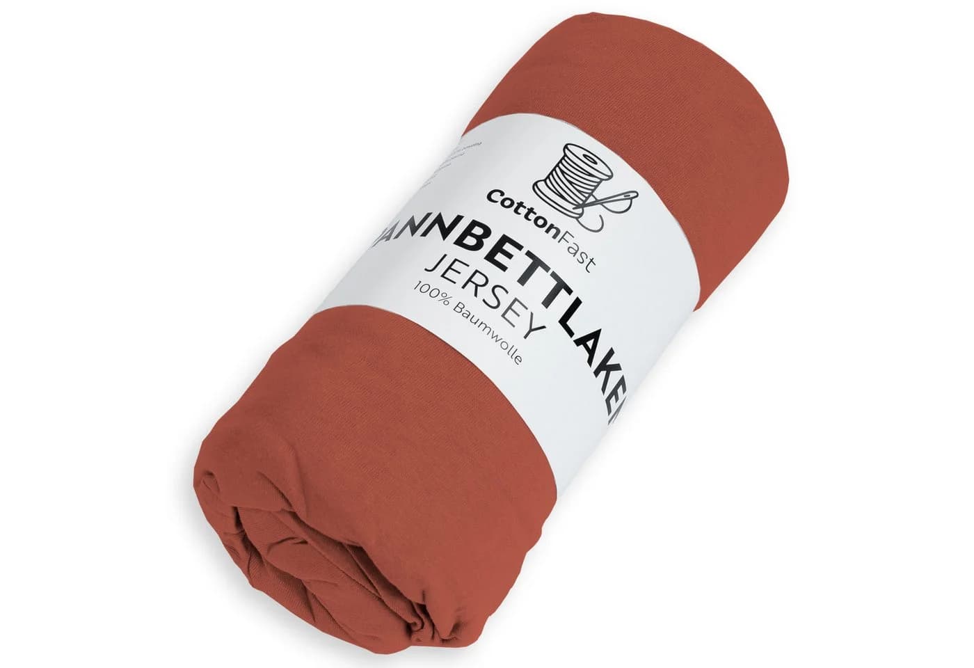 COTTONFAST Spannbettlaken Jersey 160x200 cm 100% Baumwolle Terracotta - Bild 2