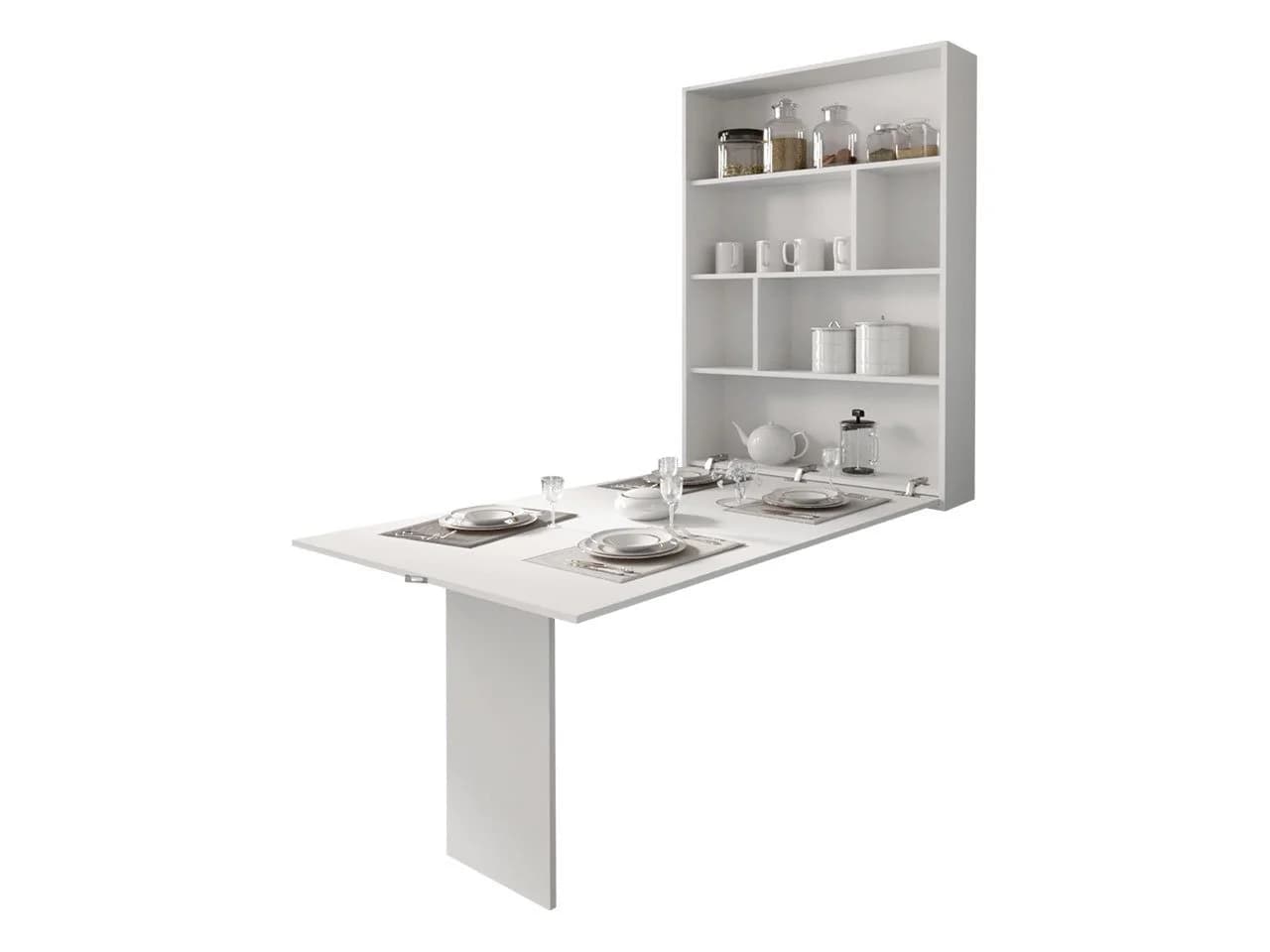 MIRJAN24 Klapptisch Abi mit Regalen Weiß Wandtisch Esszimmer - Bild 2