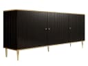 MIRJAN24 Kommode Glamour 3 Türen Schwarz/Gold Bild 2