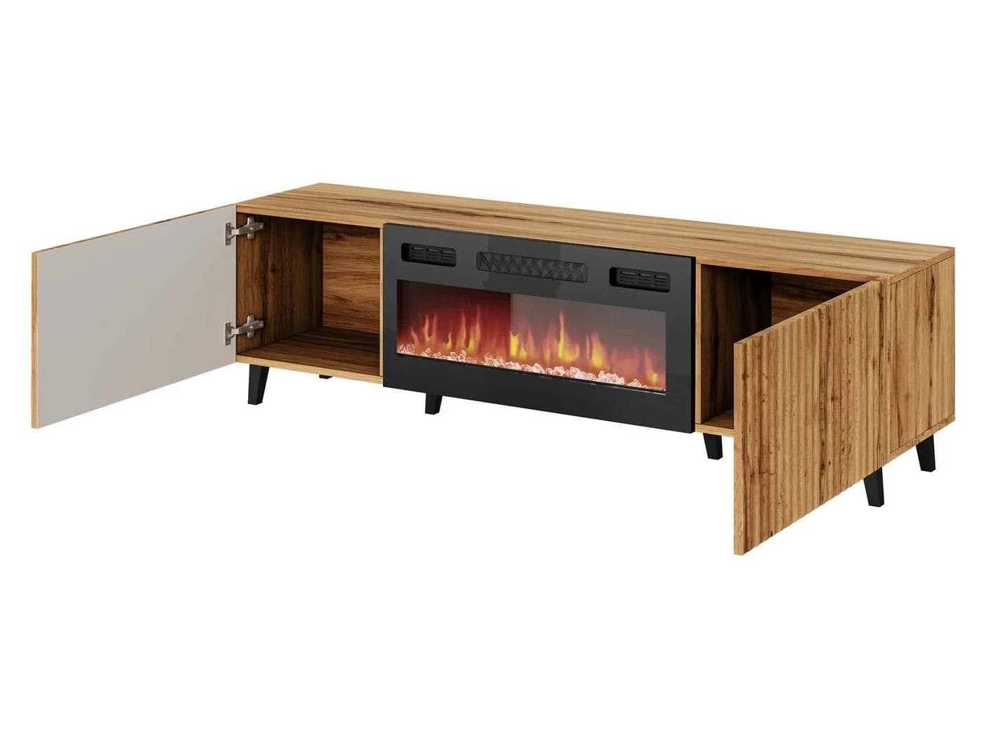 MIRJAN24 TV-Schrank Vamos 180 mit Elektrischem Kamin LED-Flamme - Bild 3