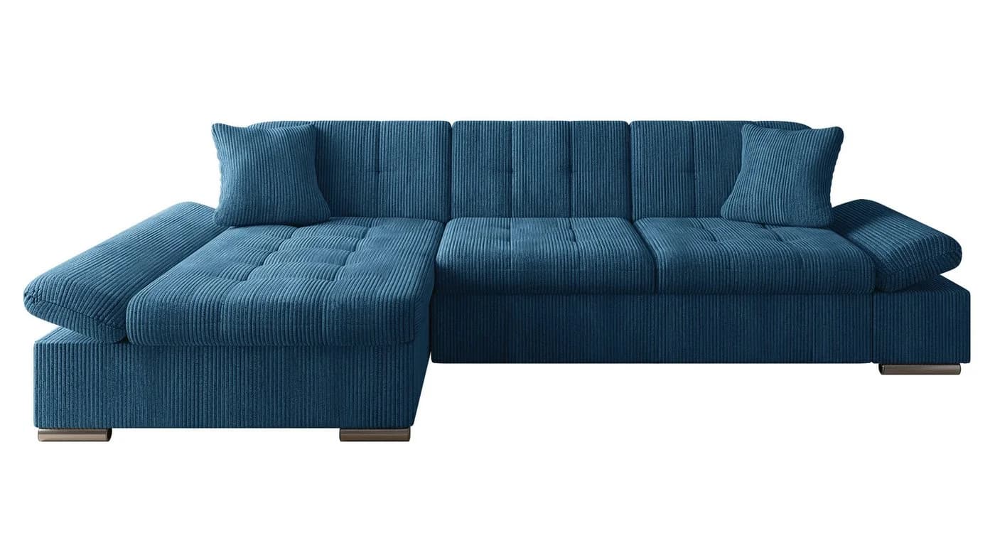 MIRJAN24 Ecksofa Malwi Cord L-Form mit Schlaffunktion und Bettkasten