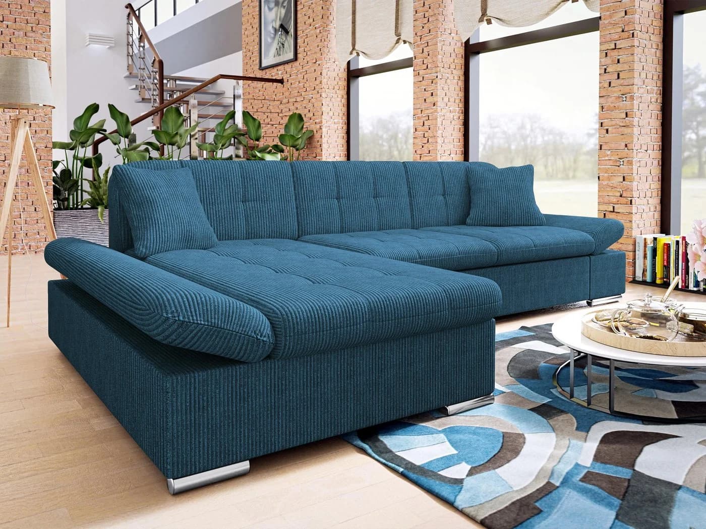 MIRJAN24 Ecksofa Malwi Cord L-Form mit Schlaffunktion und Bettkasten - Bild 3