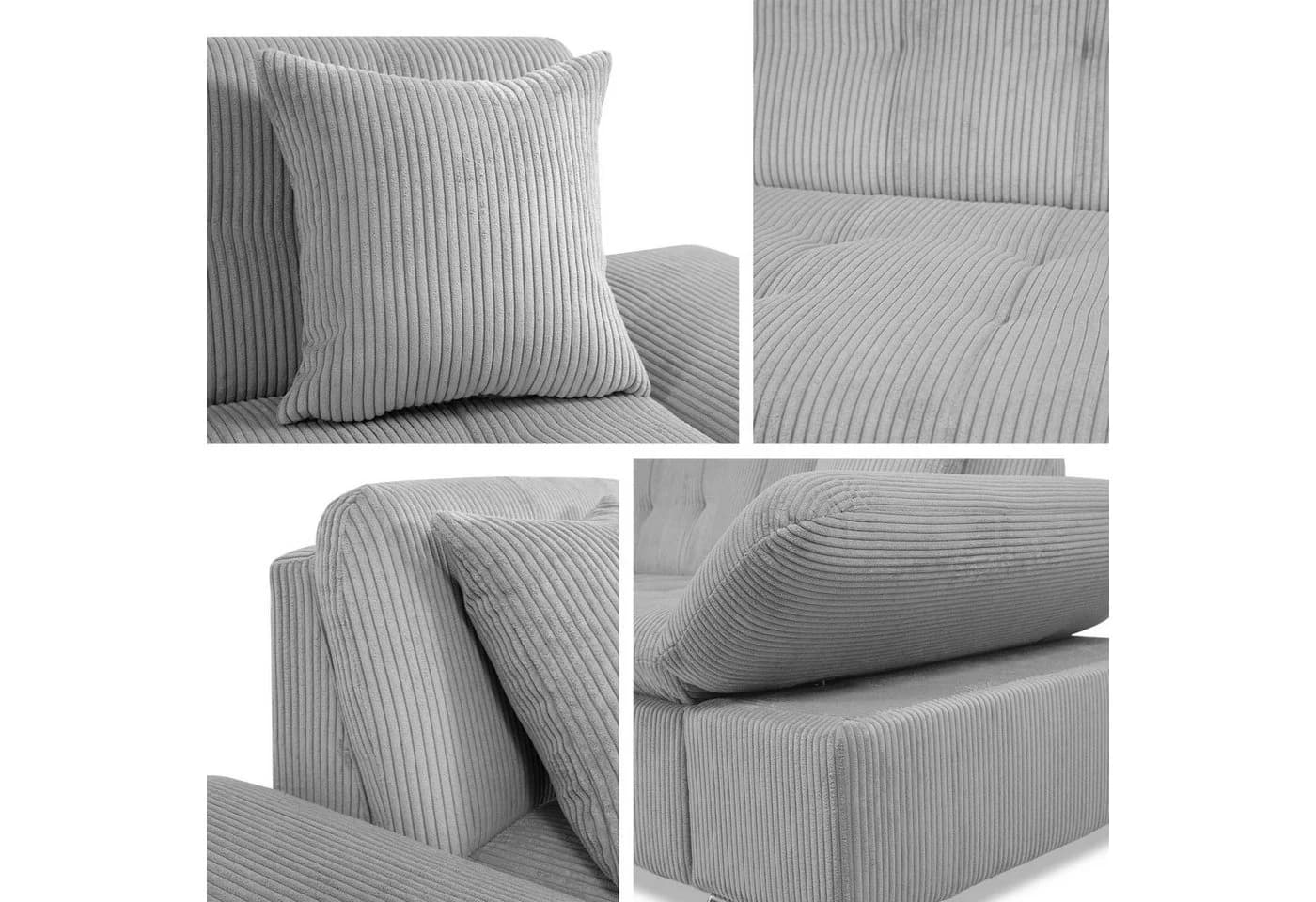 MIRJAN24 Ecksofa Malwi Cord L-Form mit Schlaffunktion und Bettkasten - Bild 4